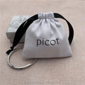 10x10cm White Twill Cotton Bracelet Packaging Bag With Custom Logo Cotton Drawstring Bag for Eyelashes