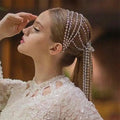 Luoyan Luxury Shiny Tassel Rhinestone Head Chain Bridal Headpiece Wedding Hair Accessories Bridal Headband Jewelry