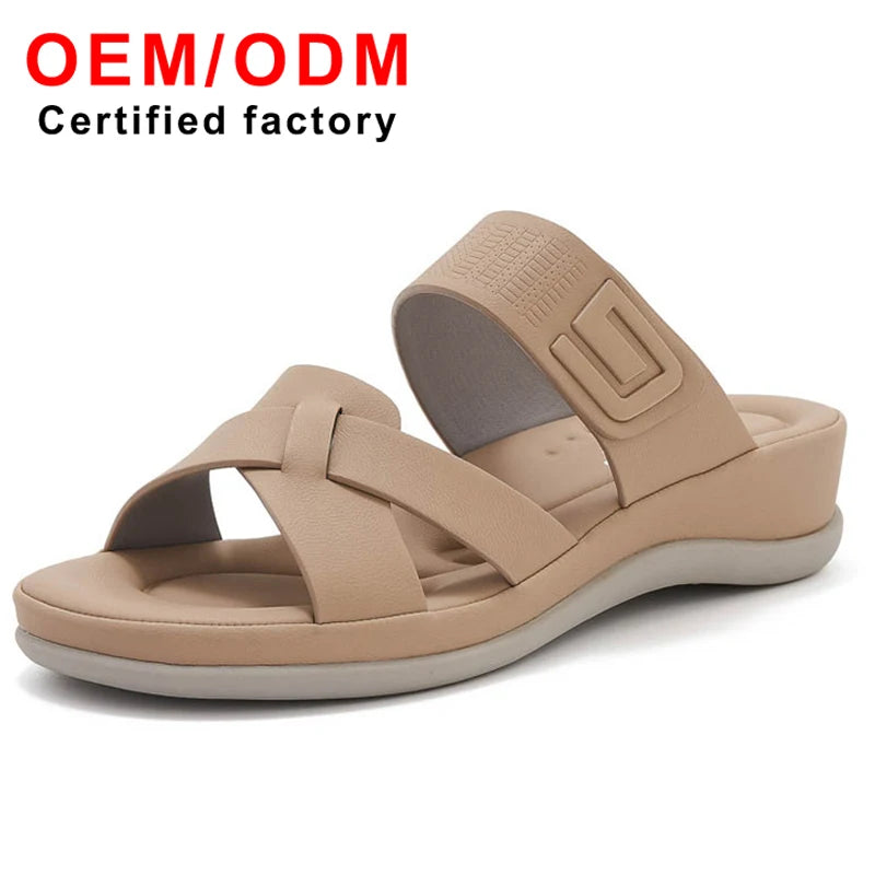 Trendy Women's Thick-Soled Casual Beach Slippers Comfortable Versatile Fashion Shoes for Spring Available Large Sizes Wholesale