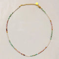 Customized Gold Plated Silver Gemstone Beaded Necklace Trendy Wedding Gift