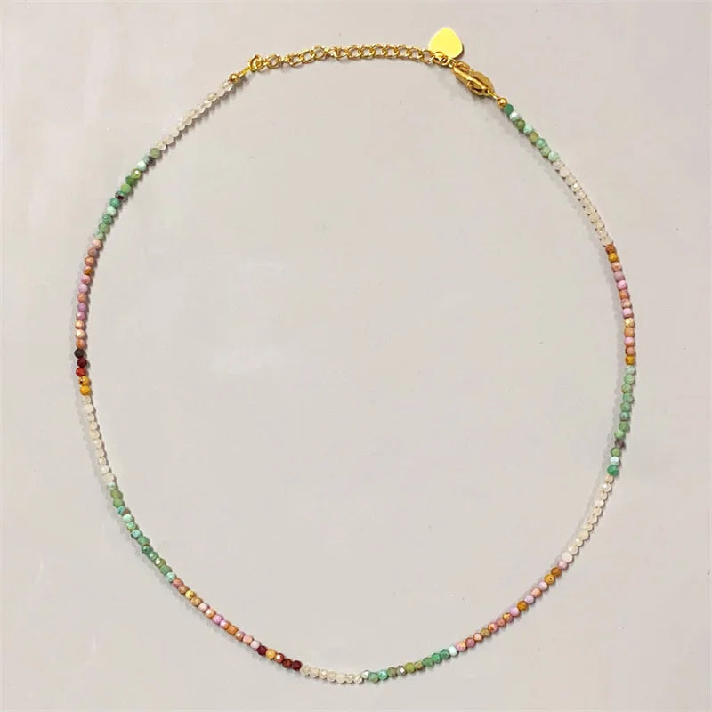 Customized Gold Plated Silver Gemstone Beaded Necklace Trendy Wedding Gift