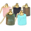 Various Natural Crystal Perfume BottleEssential Oil Diffuser Car Fragrance GiftsGold Plated Aromatherapy Diffuser Jewelry