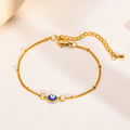 Bohemia Style Gold Plated Ojo Bracelet Jewelry Stainless Steel Blue Single Eye Bead Chain Eye Bracelet