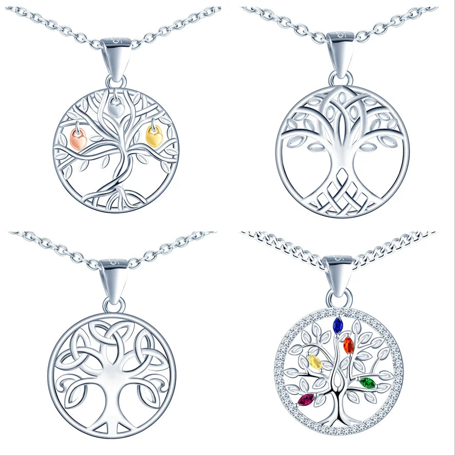 Delicate Jewelry 925 Sterling Silver Tree of Life Necklace