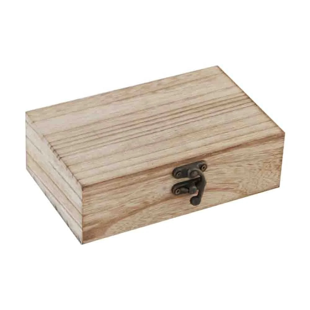 Rustic Small Hinged Paulownia  Wooden Trinket  Box  Cheap Wooden Tea  Packing Box