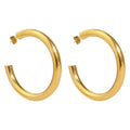 Classic Large C Shape Round Ladies Stud Earrings Stainless Steel Hollow Fashionable Trendy Style for Gift