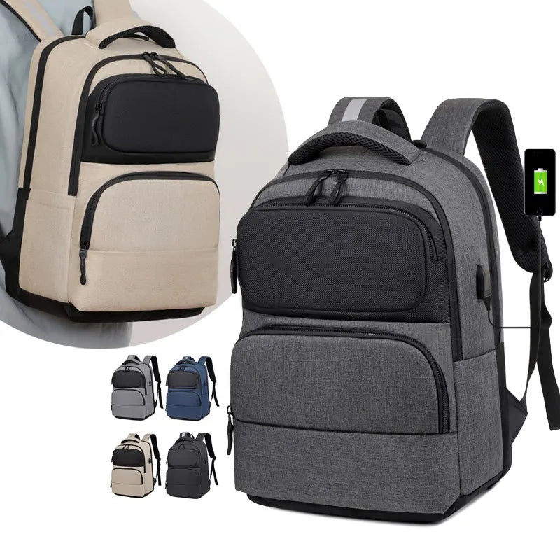 Custom Made Waterproof USB Outdoor Travel Laptop Backpack with Air Cushion Strap for Teenagers-15 Inch School Use