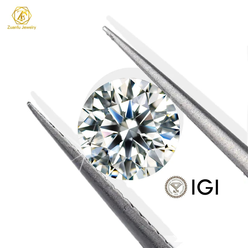 Synthetic Diamond Manufacturing Round 0.5-2 Carat D VS1 IGI Certified CVD HPHT Diamond Synthetic Loose Lab Diamond