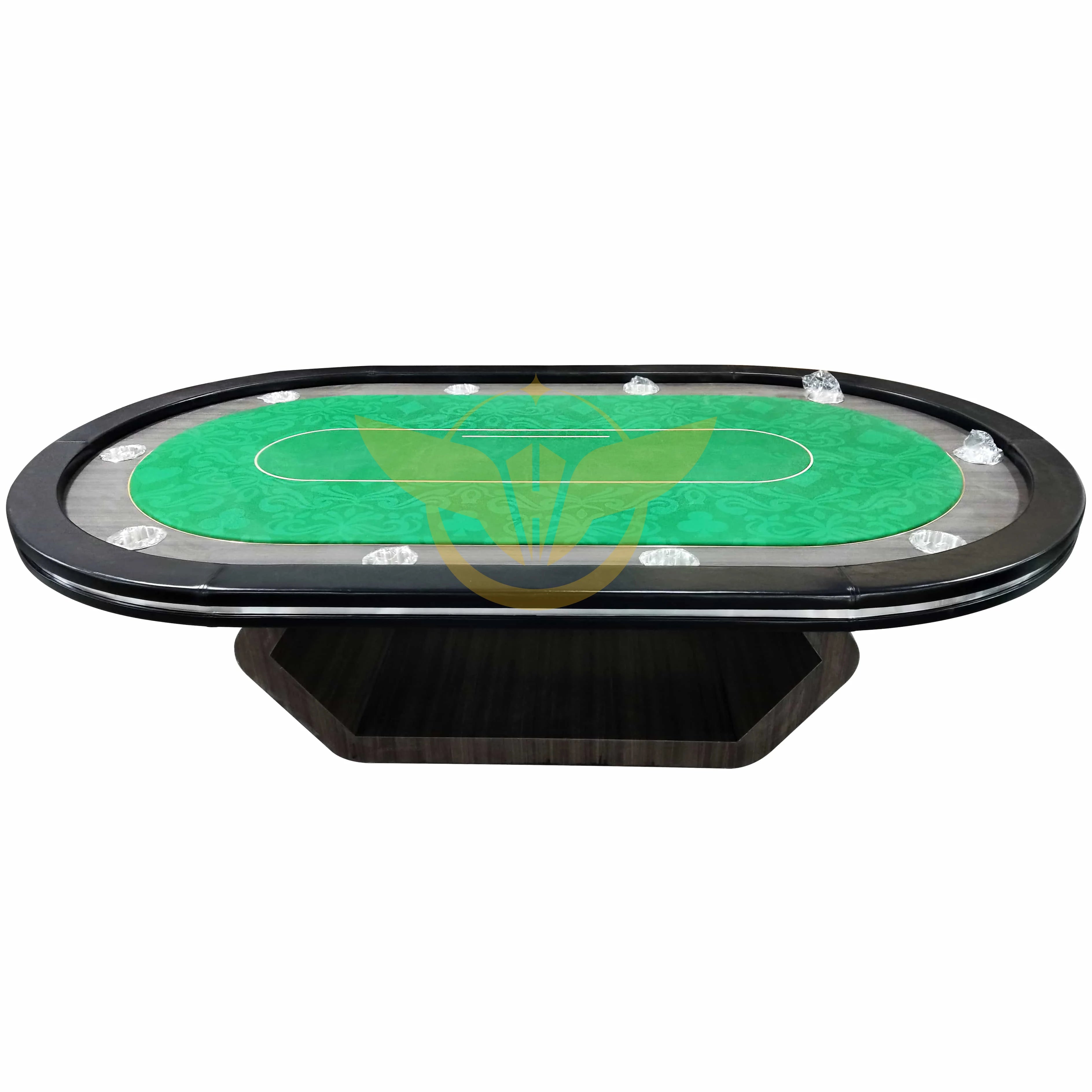 YH Custom 10 Person Wooden Green Texas Hold'Em Poker Table for Casino Club