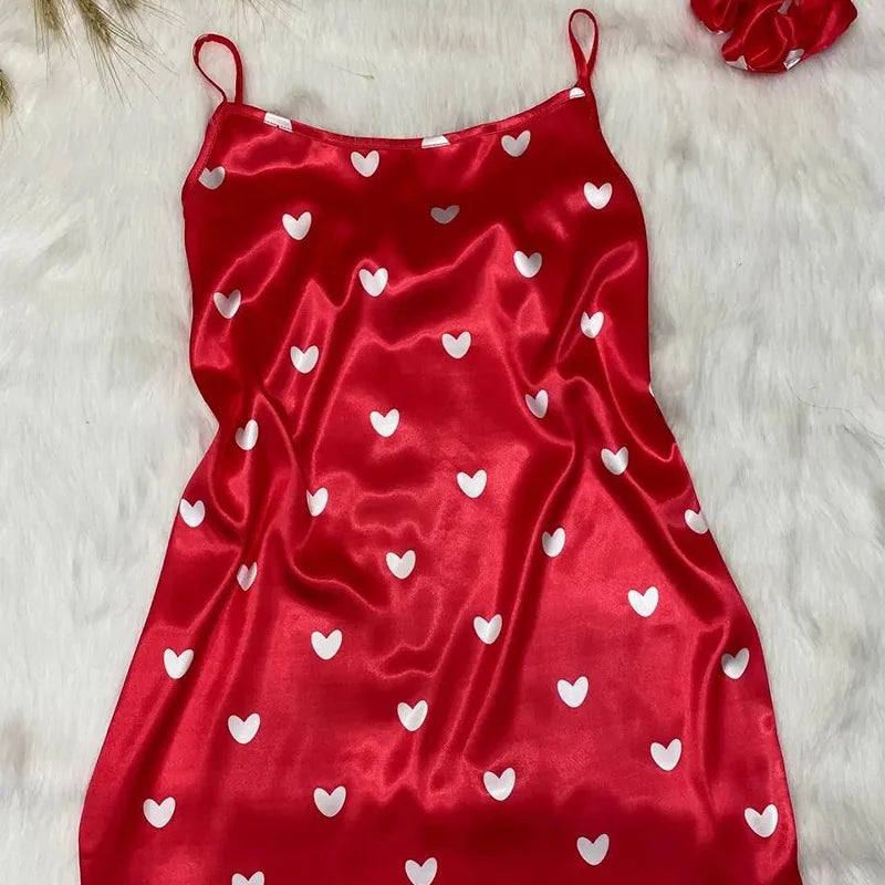 2026 Top Fashion Ice Silk Slip Dress Night Skirt Pajamas Dress for Women