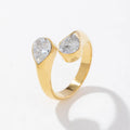 Rings for Women Jewelry Stainless Steel Waterproof Unique Crystal Opening Ring Zircon Diamond Jewelry Rings 2025