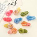 Cute Candy Color Sweet Girl Hair Clip Wholesale Metal Mini Hair Clip Flower Hair Pins Women