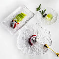 Japanese Clear Melting Ice Glass Dessert Sushi Plate Long square Plate Tea Plate Household Tableware