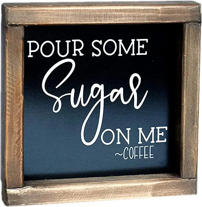 JUNJI Wooden Letters Coffee Wood Box Sign Wall Hanging for Coffee Shop bar Wall Decor