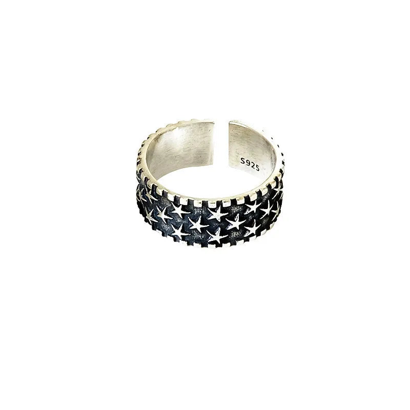 Factory Wholesale Silver Plata Rings for Women Jewelry Retro Adjustable Finger Ring