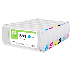 OCBESTJET Remanufactured Latex Ink 775ml Cartridge 831 for HP Latex 310/330/360/365 Printer with Imported Chips