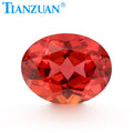 Oval Shape Artificial Sapphire Padparadscha Color Natural Cut Including Minor Cracks and Inclusions Corundum Loose Gem Stone