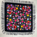 2025 New Style Daisy Twill Printed 110*110 cm Square Polyester Scarf Shawl Big Flower Turban Ethnic Style Scarf