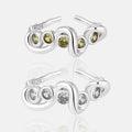 FUAMAY Fashion Finger Twist 925 Sterling Silver Unisex Rings Opening Pave Ring