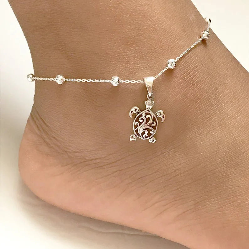 Wholesale Anklets Beach Vacation Hollow Out Turtle Animal Luxury Anklet for Women