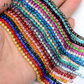 JUNAO Multi Color SS6 SS8 SS12 SS16 Glass Rhinestone Chain Garment Accessory Emerald Rhinestone Banding