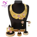 MEIZI Wholesale Luxury Fashion Gradient Flower Jewelry Set 18K Gold Plated for Dubai  Women Wedding Jewelry
