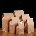 Food Grade Custom Printed Oil Resistant Biocompostable Degradable Coated Bread Packaging Brown or White Kraft Paper Bag