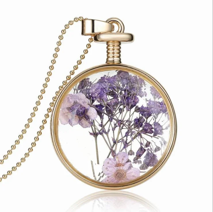 2021 New Design Wholesale Womens Flower Perfume Bottle Pendant Necklace