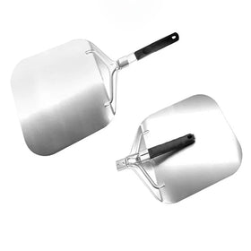 Hot Adjustable Stainless Steel Set of Turning Shovel Tools Custom Logo Cake Pie Metal Plastic Handle Disposable Pizza Peel