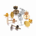 Stainless Steel Earring Studs Blank Post Base Pins With Earring Plug Findings Ear Back for DIY Jewelry Making