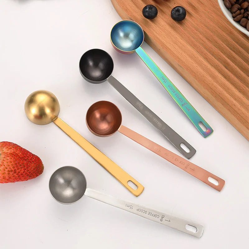 15ml 30ml Coffee Bean Measuring Spoon Food Grade 18/8 Stainless Steel Coffee Measuring Spoons Set
