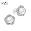 Classic Nest Design 7-8mm Freshwater Natural Real Pearl Stud Earring
