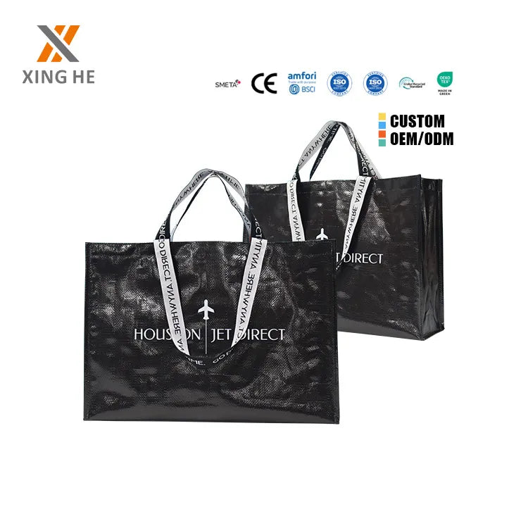 Reusable ECO Custom Logo Gifts Recyclable Polypropylene Tote Bags Laminated Waterproof PP Woven Shopping Bags