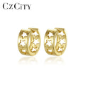 LUOTEEMI 925 Sterling Silver New Cuff Woman Lady Ear Jewelry Clip on Earing Star Huggie Earrings