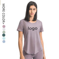 Spring and Summer New Ladies Running Fitness Size Blank Plain T-Shirt Sport Tshirt Short Sleeve Dryfit T-Shirts Sports