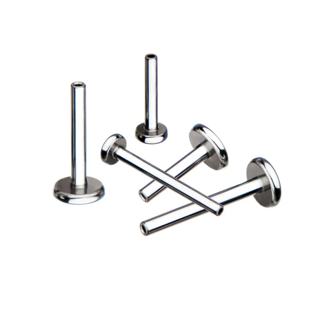 ASTM F136 Titanium Children's Labret Flat Back Earrings Classic 16g Push Pin Piercing Threadless Push Fit Bar Weddings