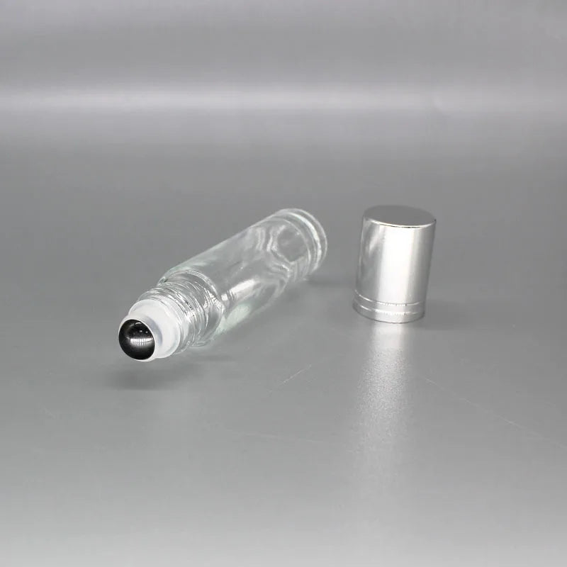 HZ 1/3oz 10ml Empty Gemstone Roller Bottles Wholesale Glass Crystal Roller Bottles Essential Oil with Bamboo Caps