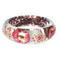 Large Crystal Red Resin Natural Flower Bracelet Woman Jewelry Resin Real Dried Flower Bangle for Mother's Day Gift