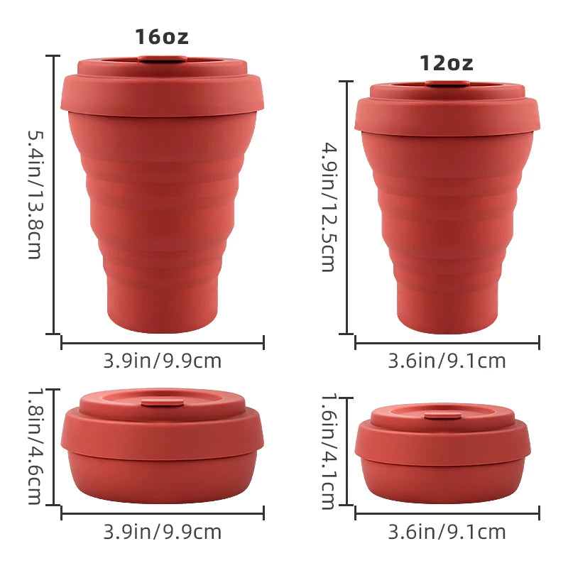 Denim Blue 12oz 354ml Reusable To-Go Travel Cup Direct Drinking with Retractable Foldable Silicone Straw for Boiling Water