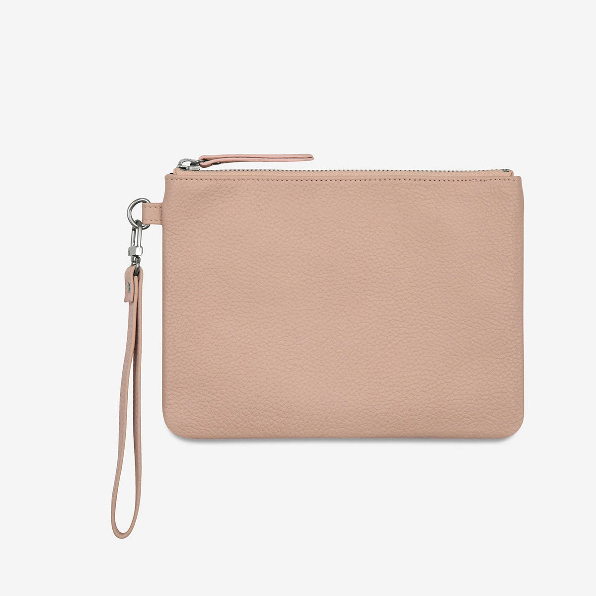 Custom logo Genuine Leather Zipper Clutch Purse Simple Leather Women Clutch Bag with Handle Strap