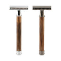 Premium Quality Bamboo Wood Handle Beard Shaving Safety razor Double Edge Private Label Safety razor with Blades for Men