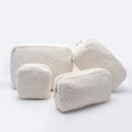 Large Capacity Lamb Wool Cosmetic Bag Cream Portable Multifunctional Travel Towel for Toiletry Storage Zipper Closure Letter Pat