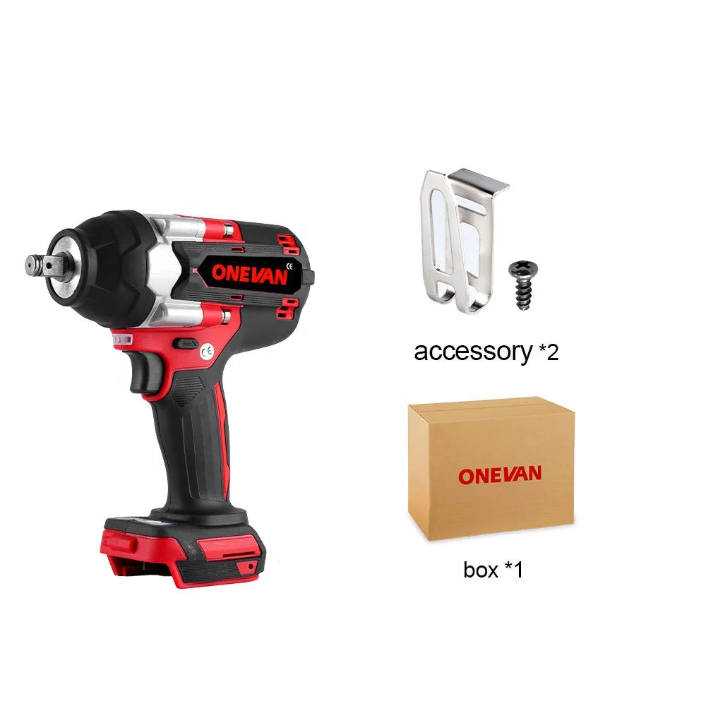1500W Torque Brushless Electric Impact Wrench 3 Gear Adjustment for Trucks 1/2 Inch No Battery