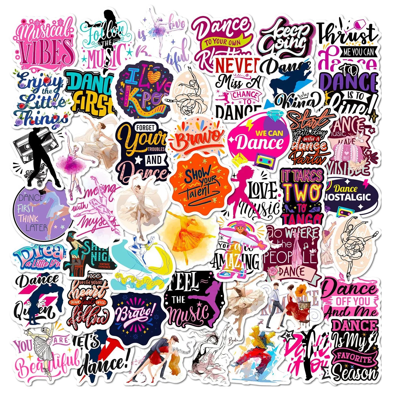 50PCS Aesthetic love dance ballet decals for dancer gift dancing sticker