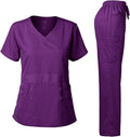 72% Polyester 21% Rayon 7% Spandex V Neck Top Style Pants Nursing Work Uniform Quick Drying Hospital Uniform