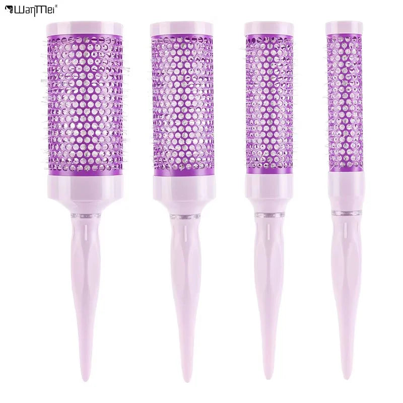 Wanmei Hot Selling Salon Aluminum Curly Hair Tube Thermal Round Brushes for Hair Professional Nylon Round Brush