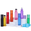 Empty Custom 5ml 10ml Mini Rainbow Color Matte Colorful Roll on Glass Perfume Bottle with Stainless Roller Ball