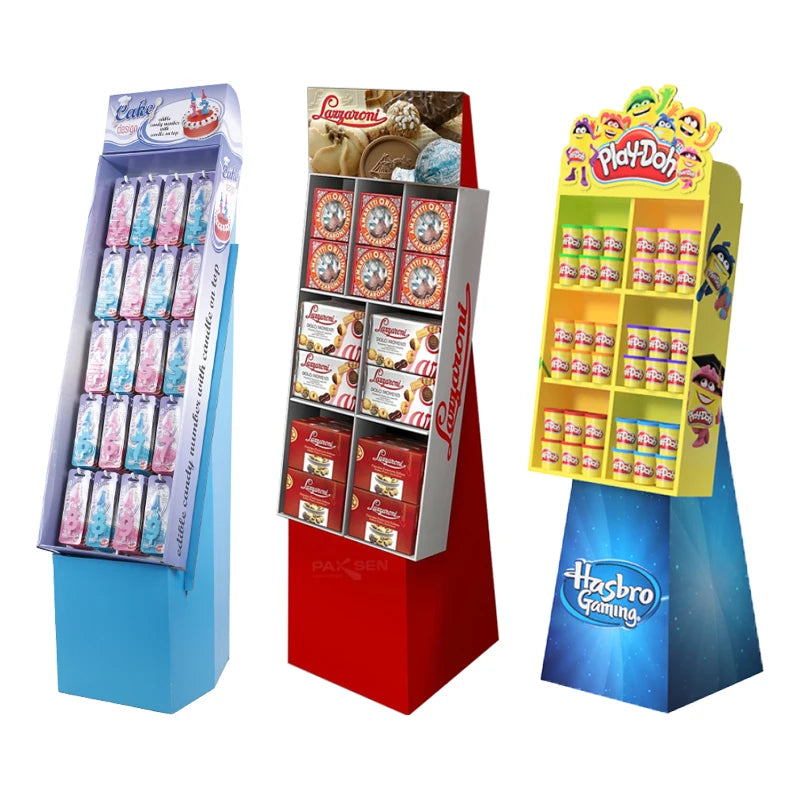 Custom Corrugated Cardboard Display Stand for Hat Skirt Umbrella Floor Display Rack