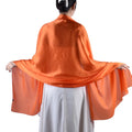Soft Transparent Orange Solid Color Thin Gauze Scarf Satin Scarf Sun protection Shawl 100% Polyester Plain Beach Women's Scarf