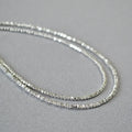Minimalist Faceted Bead Choker Necklace Adjustable Minimalist Sparkle Silver Beaded Choker for Women Layering Jewelry